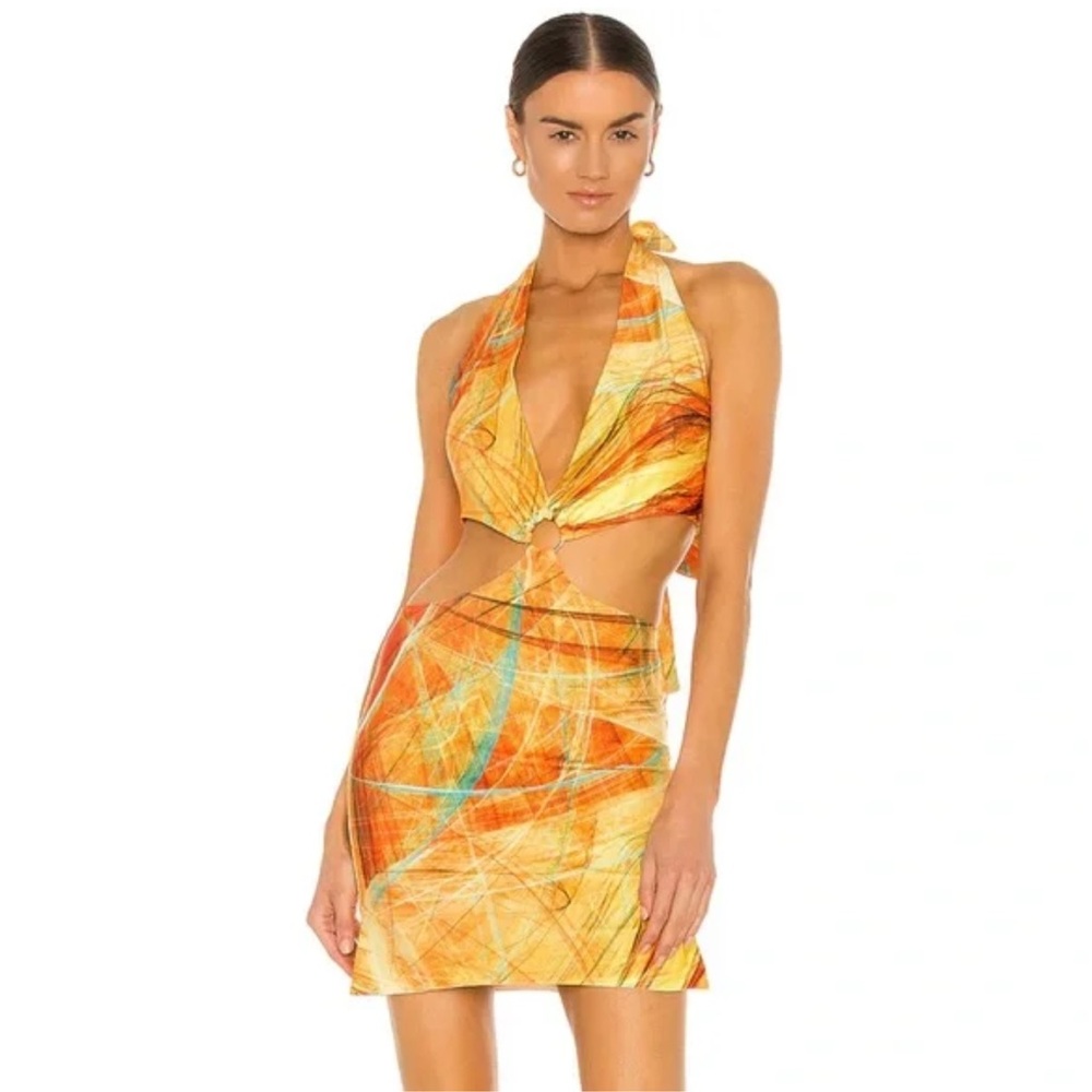 Farai London Gaia Mini Dress in Canary Yellow